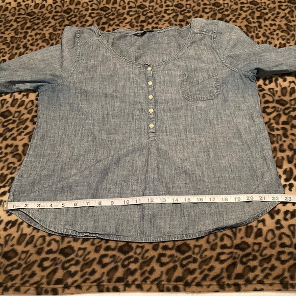 2 for $20 AMERICAN EAGLE Shirt Women’s Size XL AE Denim Pullover Long Sleeve Top - Picture 8 of 10